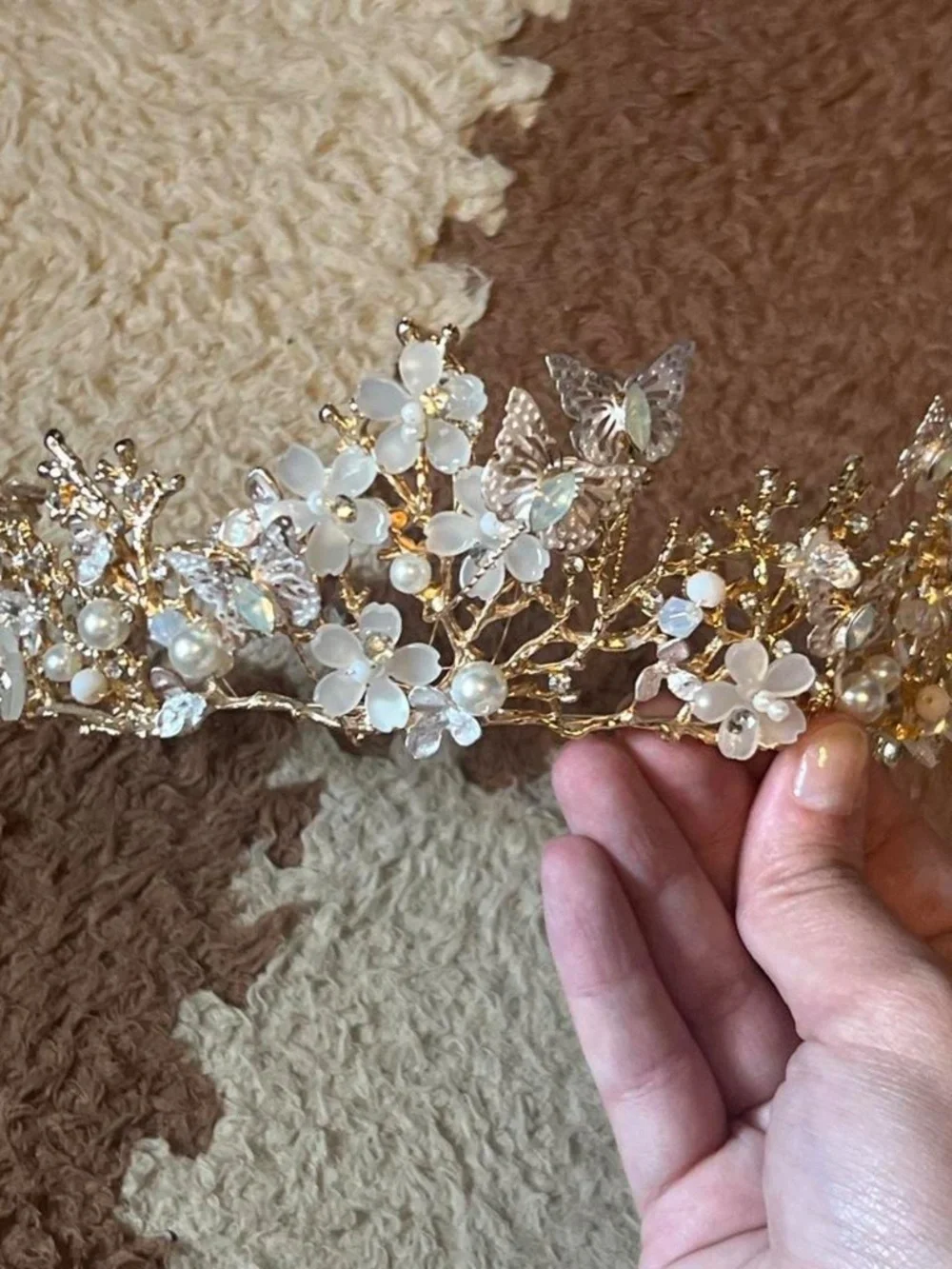 Women's Gold and White tiaras